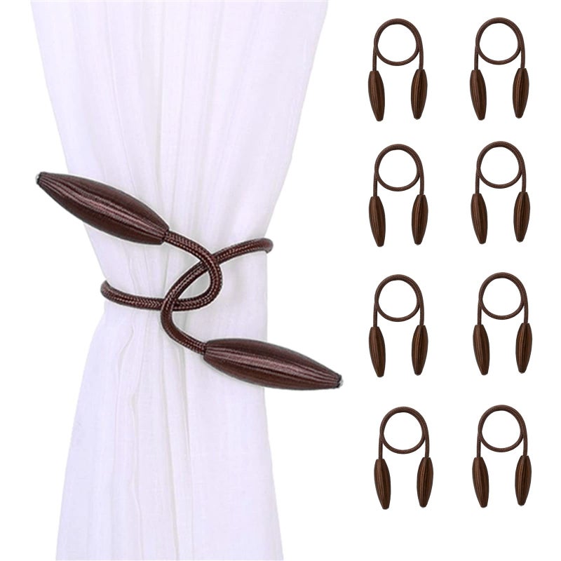 SWTOOL 8-Pack Coffee Curtain Holdbacks Decorative Window Drape Twist Curtains Tiebacks Random Modelling Curtain Holders - Image 1